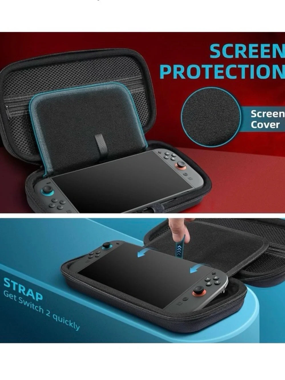 Nintendo Switch 2 Case, Large Capacity, Hard Shell Portable Travel Case